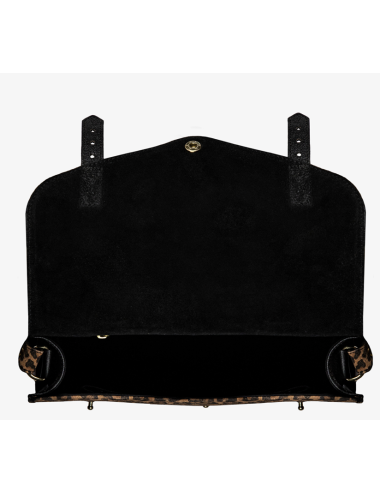 Sac L’Indispensable Léopard Noir en cuir – PAUL MARIUS